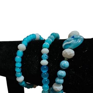 Hand Crafted Beaded Stretch Bracelet Set